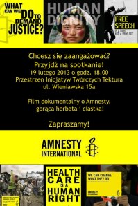 „Amnesty! Kiedy wszyscy będą wolni” – pokaz filmu + spotkanie